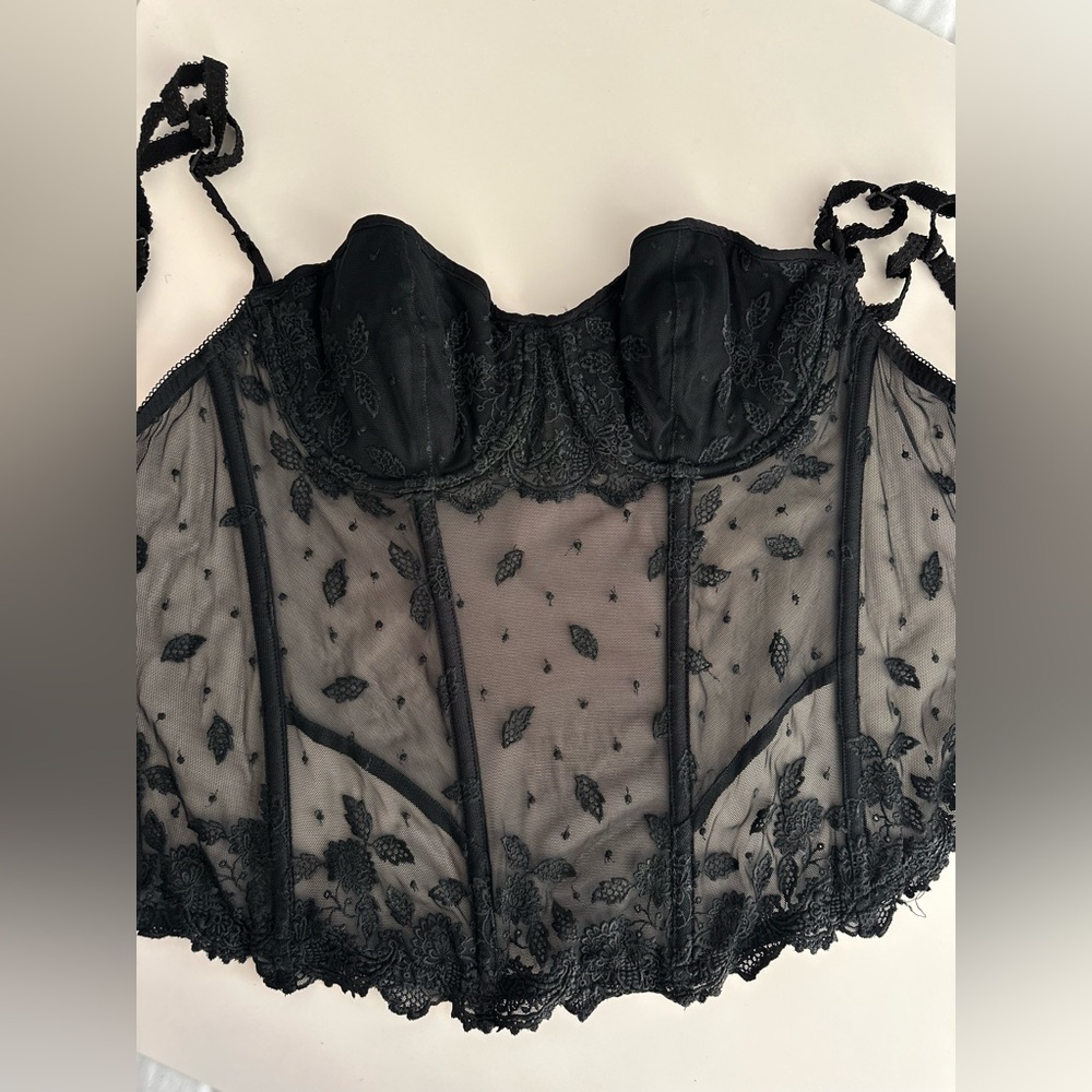 La perla vintage Elegant Black Lace Bustier - Picture 5 of 11